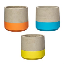 Colour Block Cement Planter Large Assorted